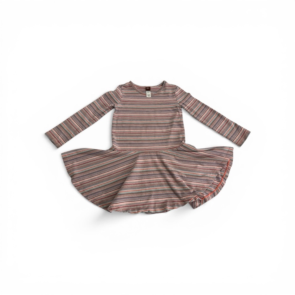 Tea Collection Striped Twirl Casual Dress Girl Size 5 Easter Spring